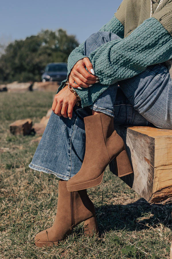 The Alondra Faux Suede Boot In Mocha - Image 2