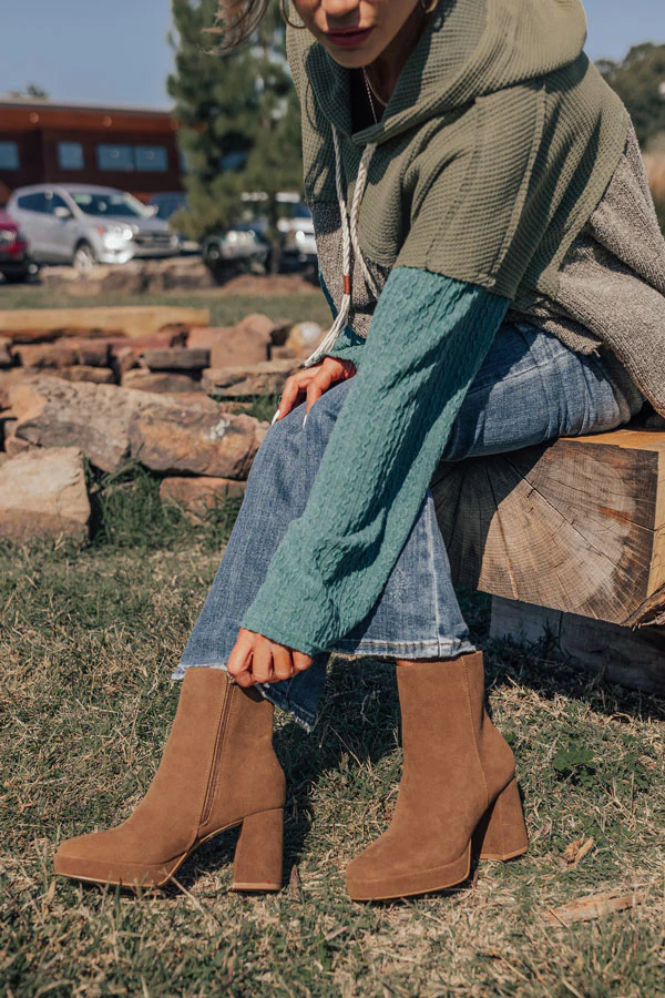 The Alondra Faux Suede Boot In Mocha - Image 3
