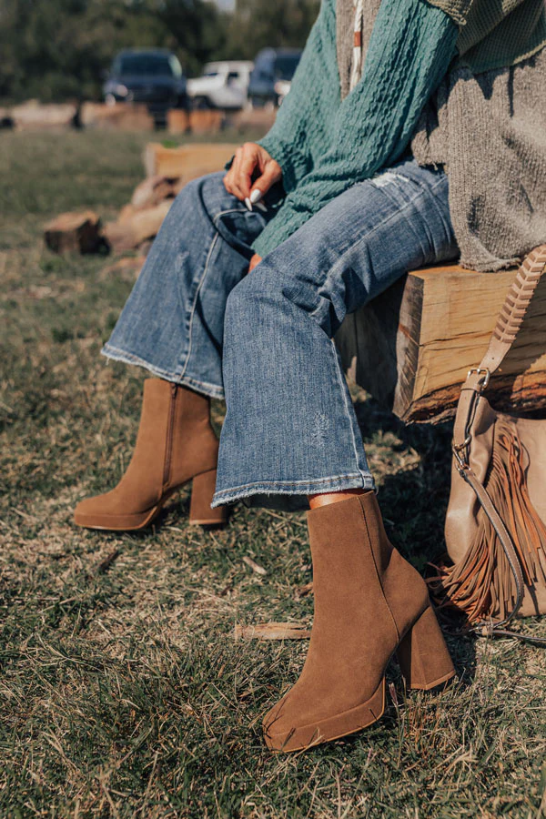 The Alondra Faux Suede Boot In Mocha - Image 4