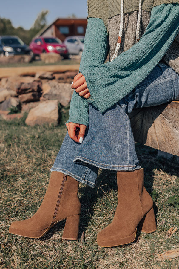 The Alondra Faux Suede Boot In Mocha - Image 5