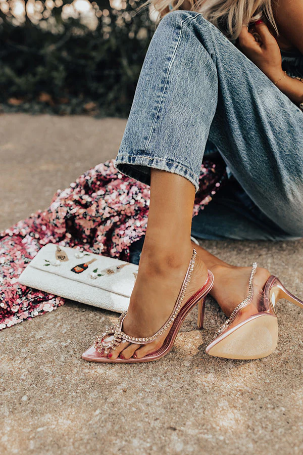 The Anastasia Rhinestone Heel In Pink - Image 3