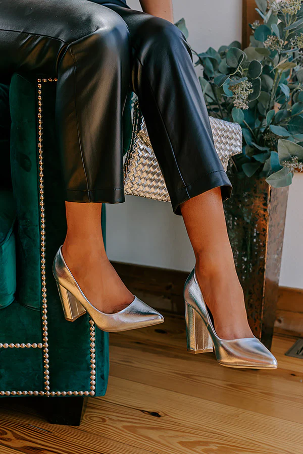 The Ariadne Metallic Heel In Silver - Image 4