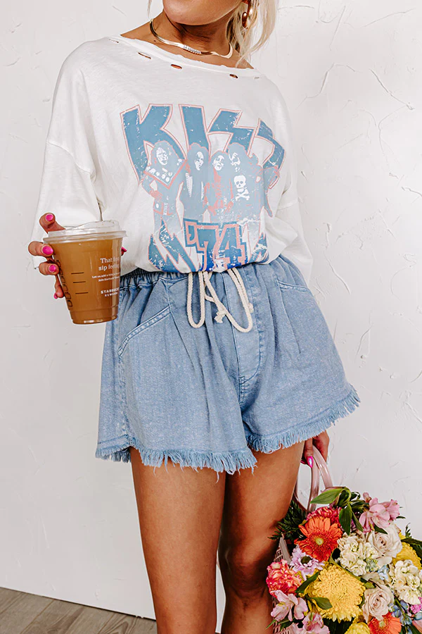 The Ashby High Waist Shorts in Light Wash
