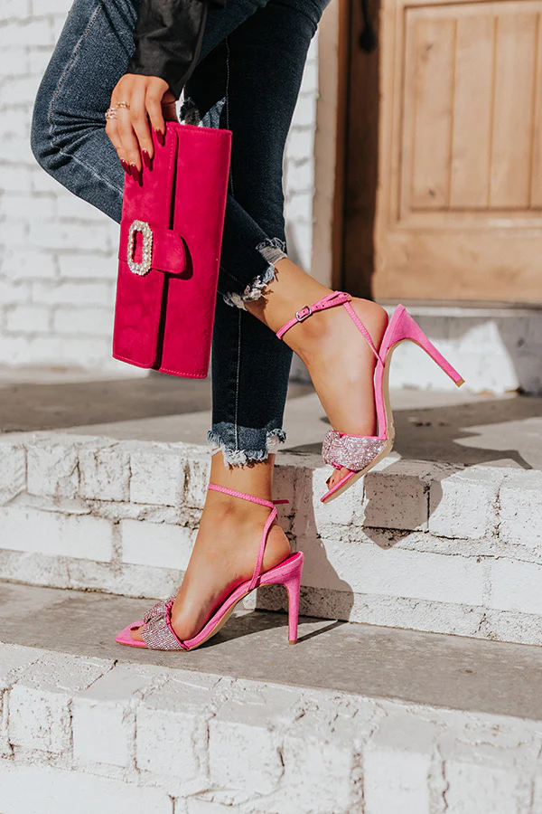 The Ashlea Rhinestone Heel In Pink - Image 3