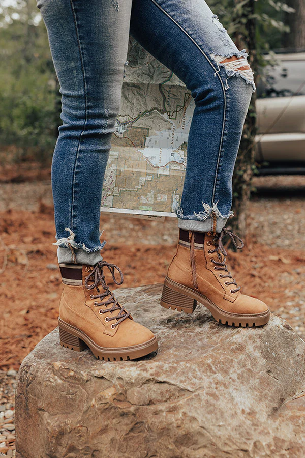 The Athena Faux Suede Combat Boot - Image 2