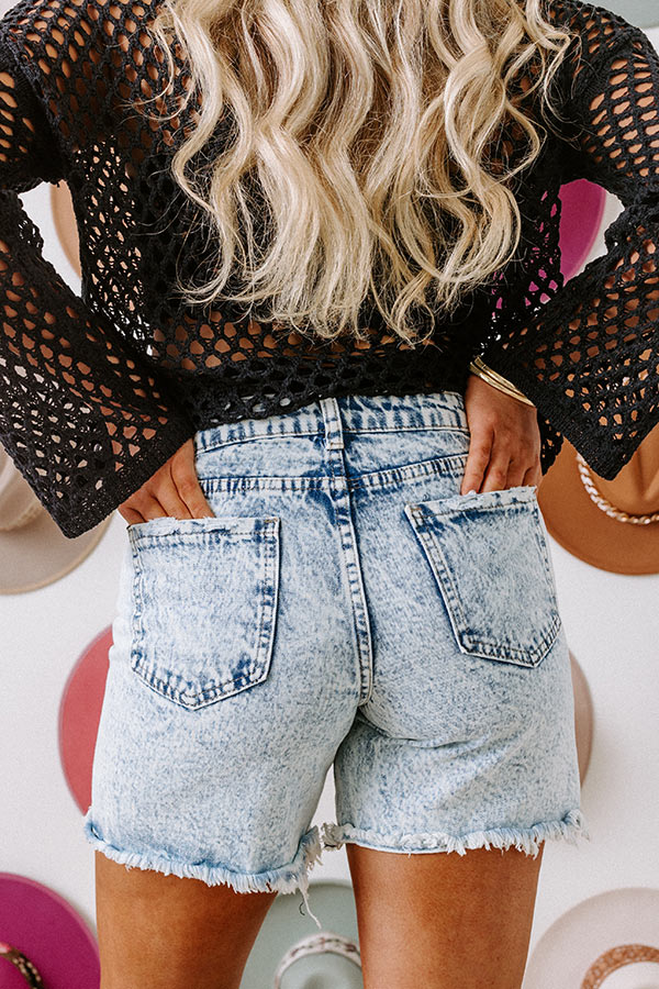 The August High Waist Distressed Shorts - Image 3