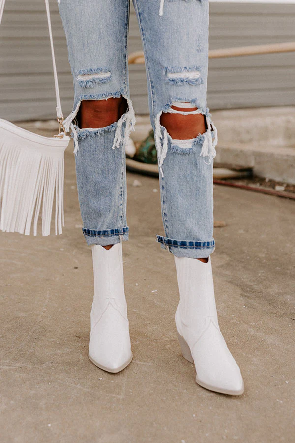 The Banter Faux Leather Boot in White - Image 2