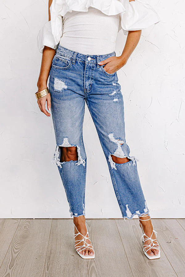 The Beatriz High Waist Distressed Straight Leg Jean - Image 6