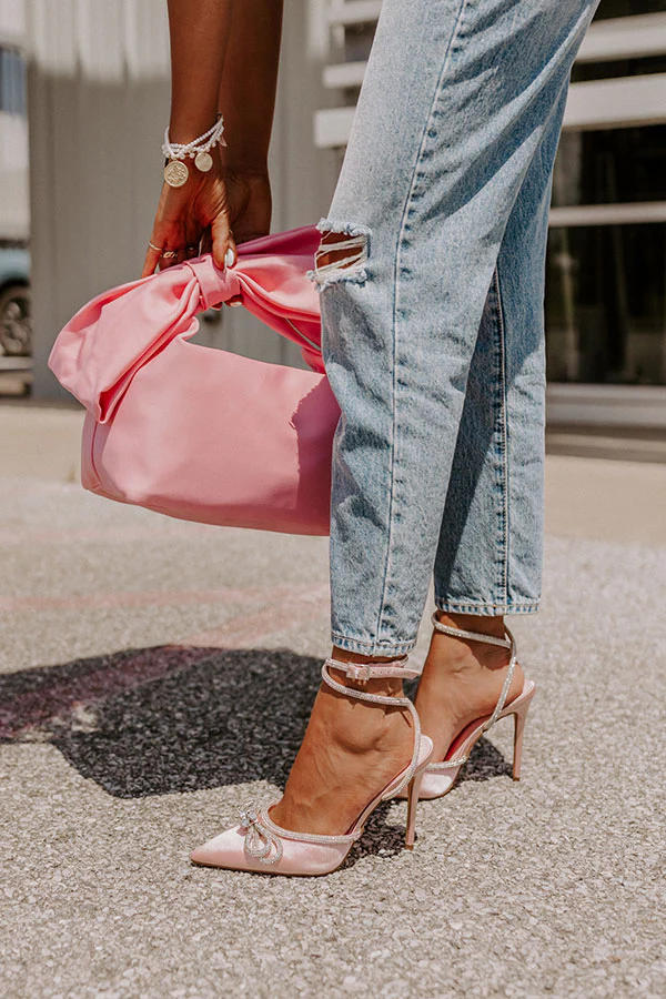 The Belmore Rhinestone Heel In Rose Quartz - Image 2