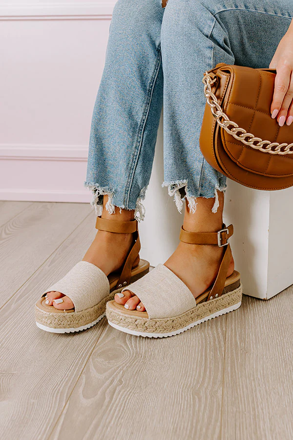 The Brighton Canvas Espadrille In Tan - Image 3