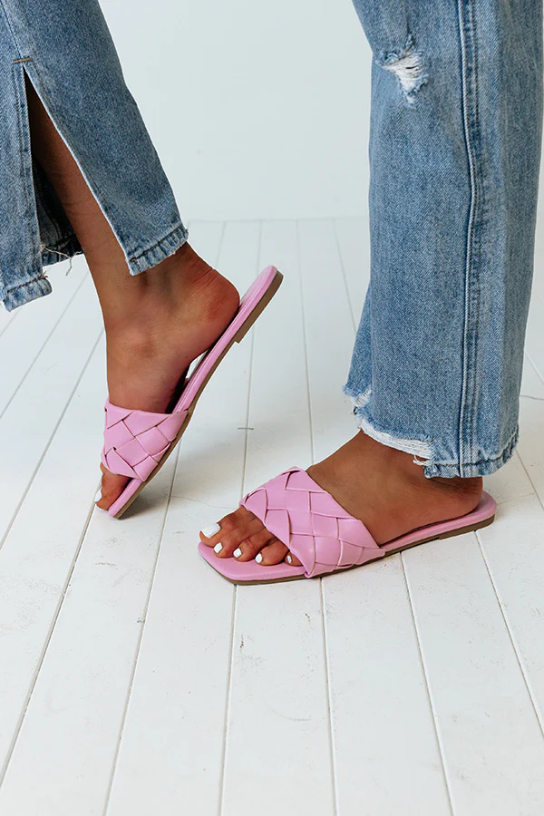 The Brynley Faux Leather Sandal In Pink - Image 2