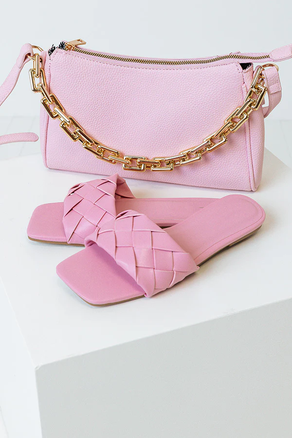 The Brynley Faux Leather Sandal In Pink - Image 5