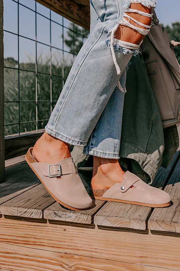 The Carolina Nubuck Clog In Warm Taupe - Image 4