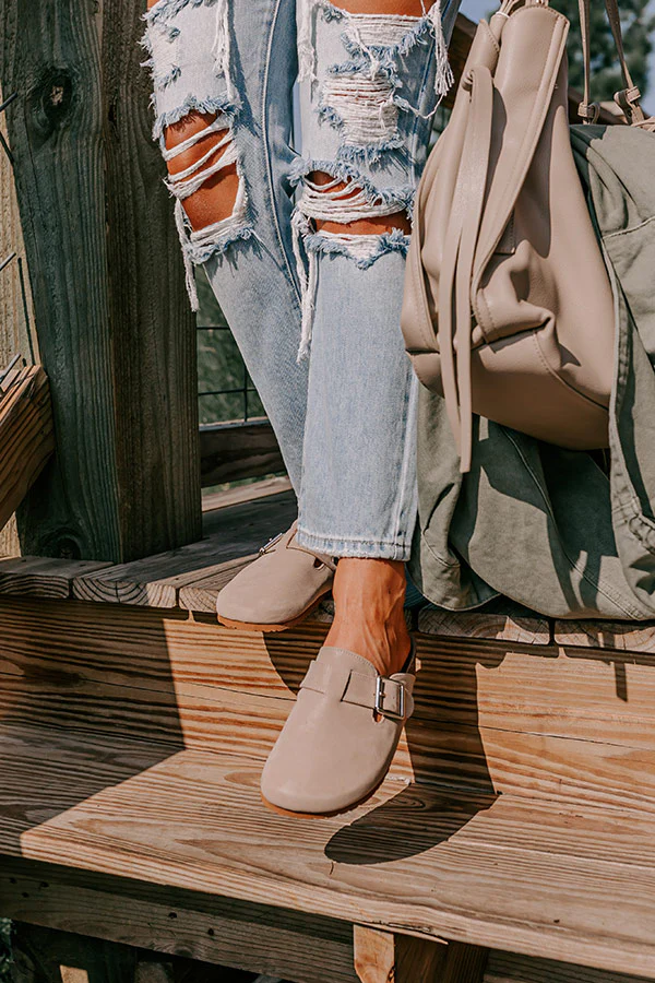 The Carolina Nubuck Clog In Warm Taupe - Image 5