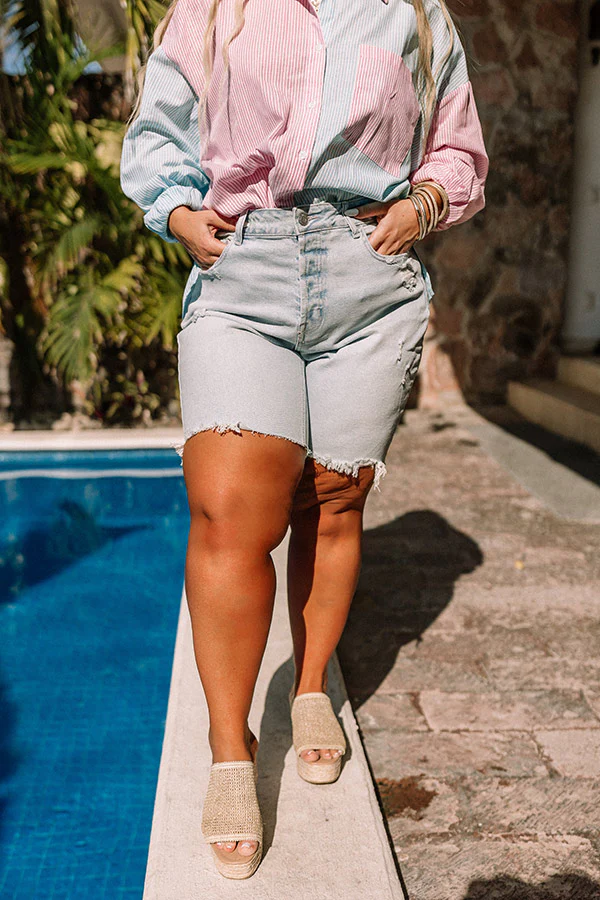 The Caspian Midrise Distressed Shorts Curves - Image 10