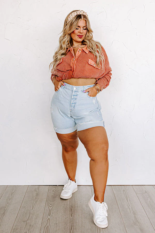The Caspian Midrise Distressed Shorts Curves - Image 7