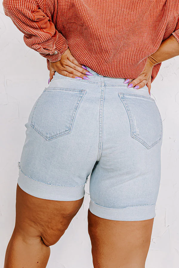 The Caspian Midrise Distressed Shorts Curves - Image 9