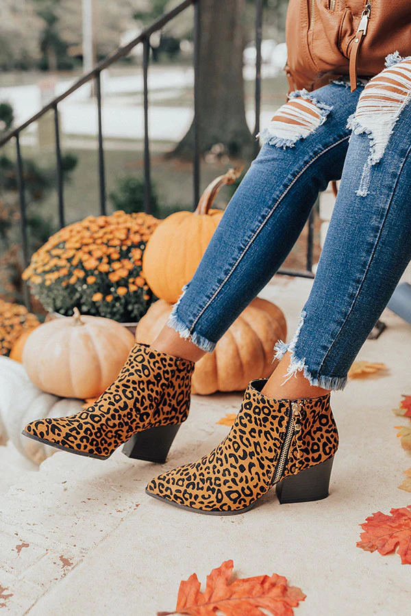 The Cassandra Leopard Bootie