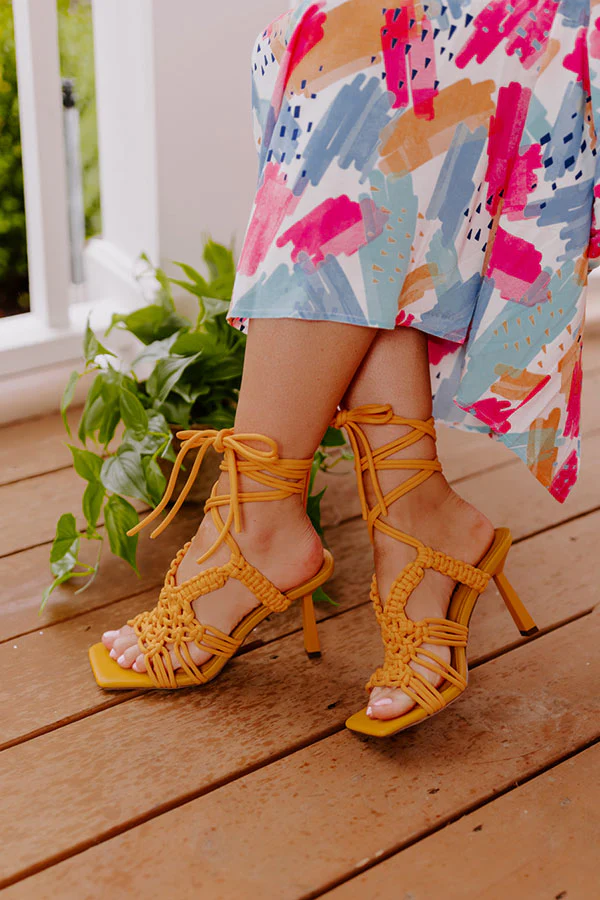 The Chaney Lace Up Heel In Orange - Image 4