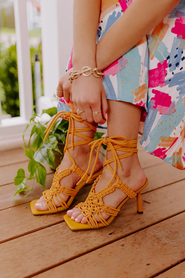 The Chaney Lace Up Heel In Orange - Image 5