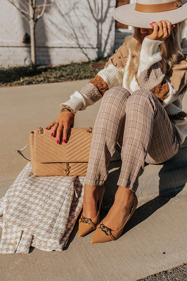 The Chantel Faux Leather Heel In Tan - Image 3