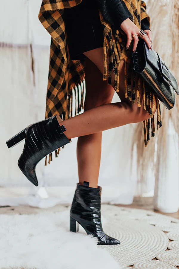 The Charlee Faux Leather Ankle Bootie In Black - Image 2