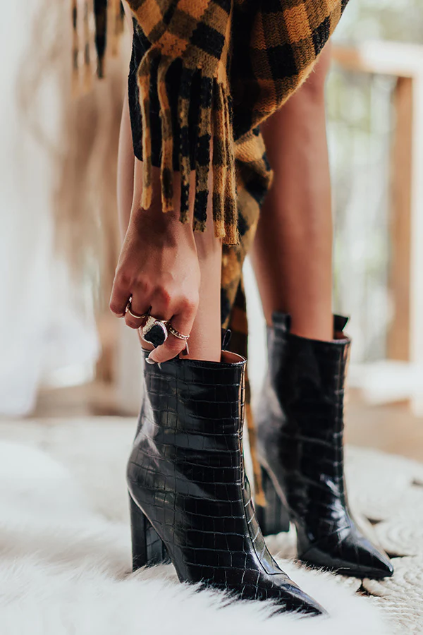 The Charlee Faux Leather Ankle Bootie In Black - Image 4