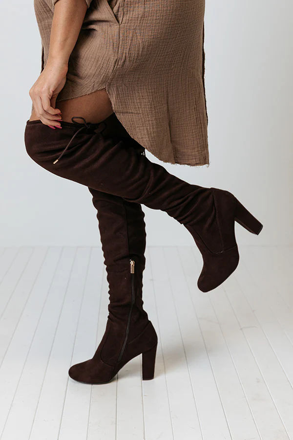 The Charleston Thigh High Boot In Chestnut - Image 4