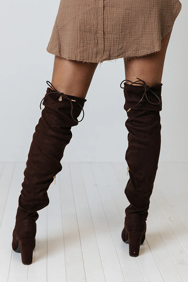 The Charleston Thigh High Boot In Chestnut - Image 7