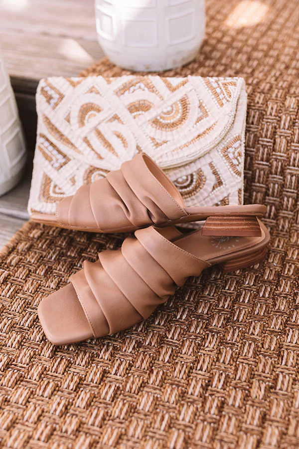 The Chrissi Faux Leather Sandal In Mocha - Image 6