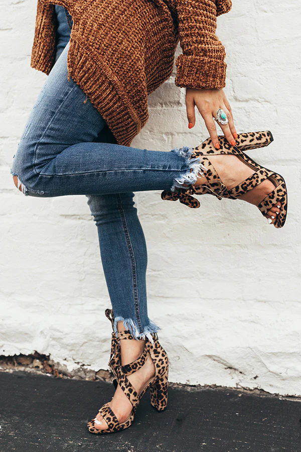 The Cleo Lace Up Heel in Leopard - Image 2