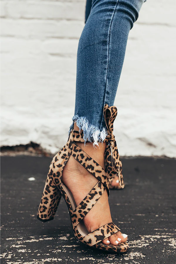 The Cleo Lace Up Heel in Leopard - Image 3