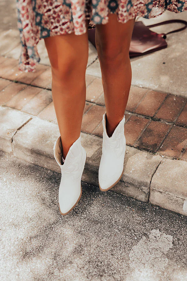 The Coop Faux Leather Cowboy Boot In White - Image 4
