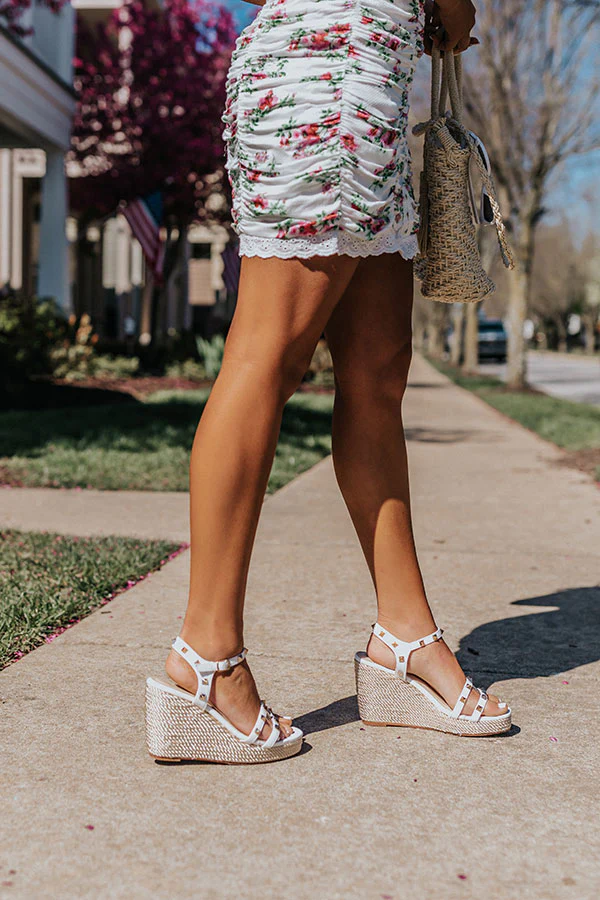 The Desperado Studded Wedge In White - Image 4