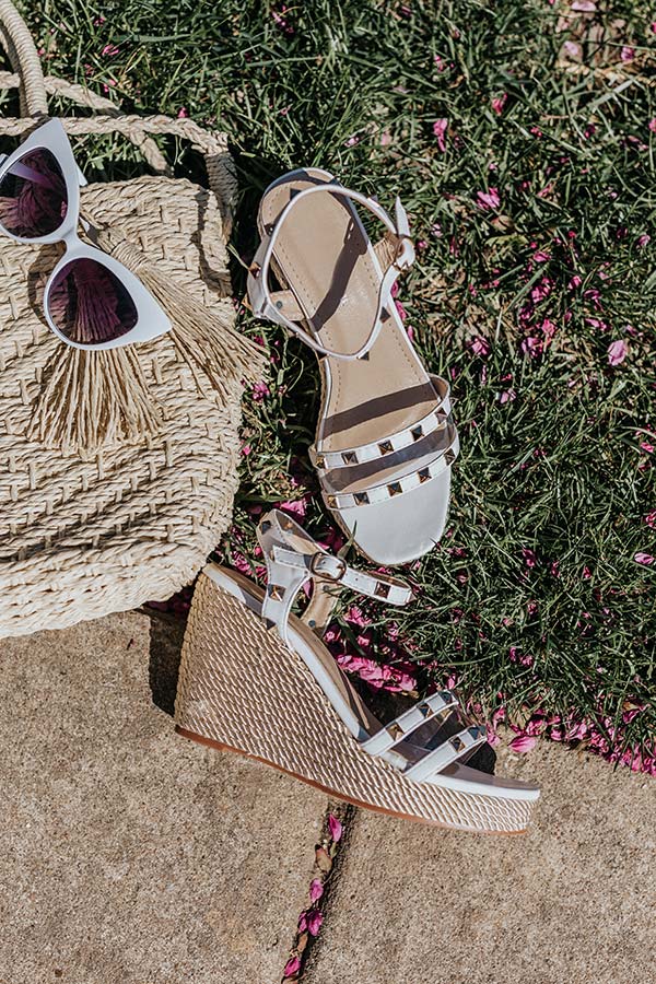 The Desperado Studded Wedge In White - Image 5