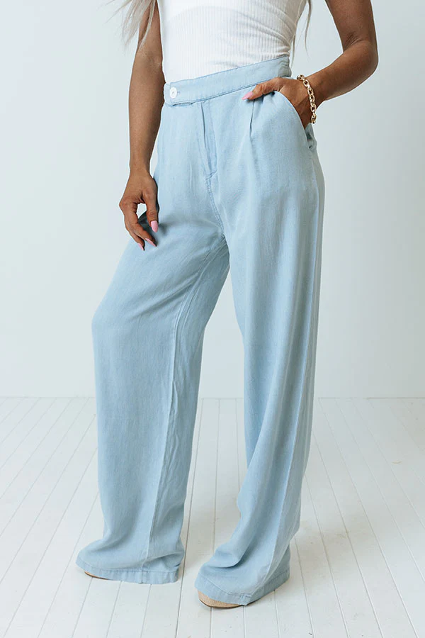 The Elain High Waist Chambray Pants - Image 4