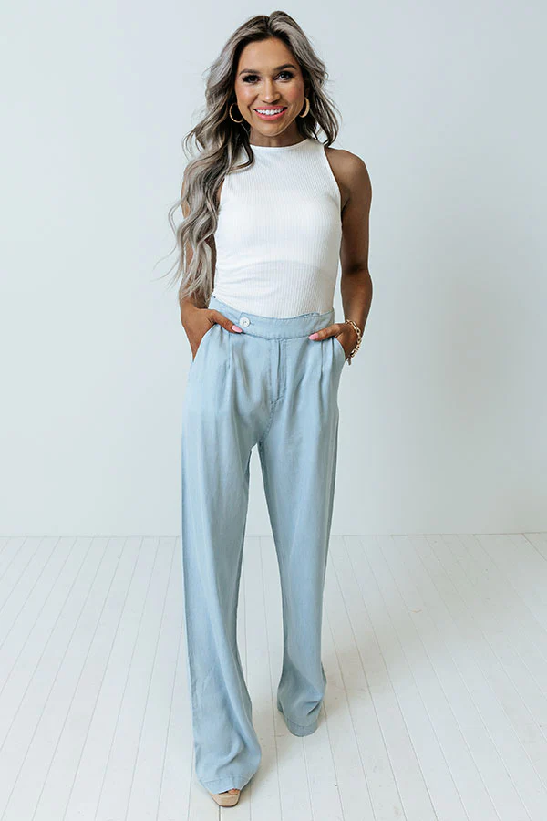 The Elain High Waist Chambray Pants - Image 6