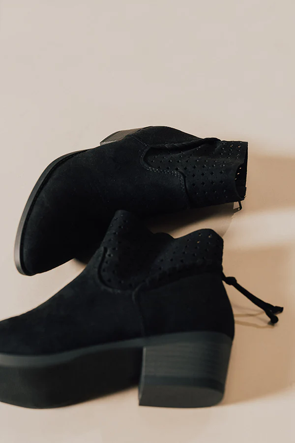 The Ellis Faux Suede Bootie In Black - Image 2