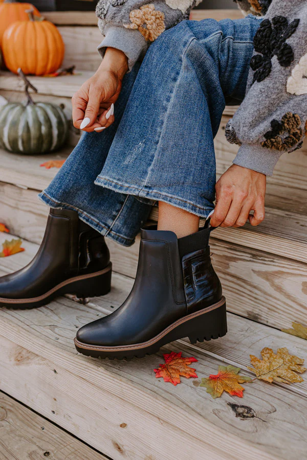 The Emily Faux Leather Boot In Black - Image 3