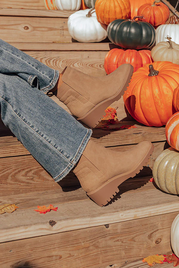 The Emily Faux Nubuck Boot In Warm Taupe