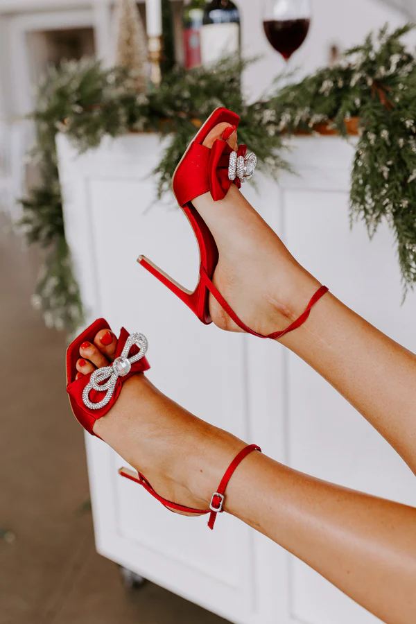 The Essey Satin Heel In Red - Image 2