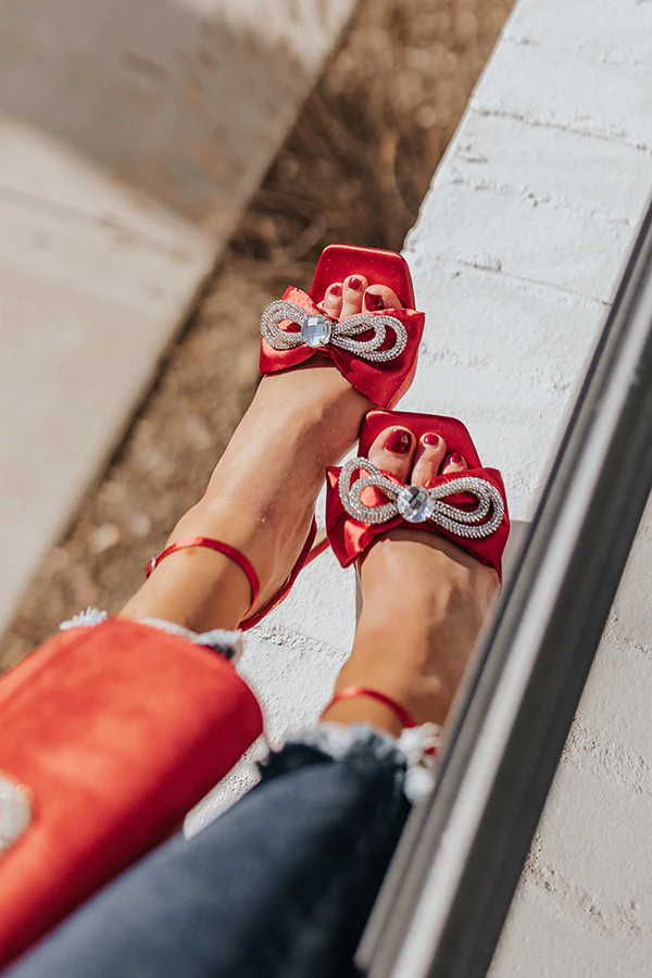 The Essey Satin Heel In Red - Image 5