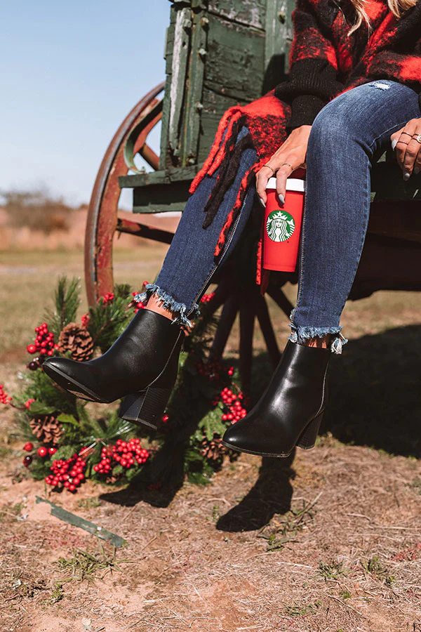 The Estelle Faux Leather Bootie In Black - Image 4