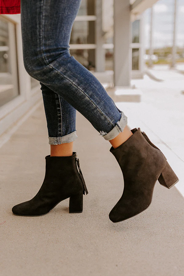 The Fabina Faux Suede Bootie In Black - Image 2