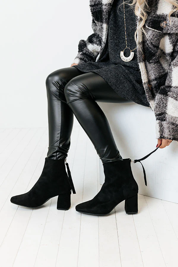 The Fabina Faux Suede Bootie In Black - Image 3