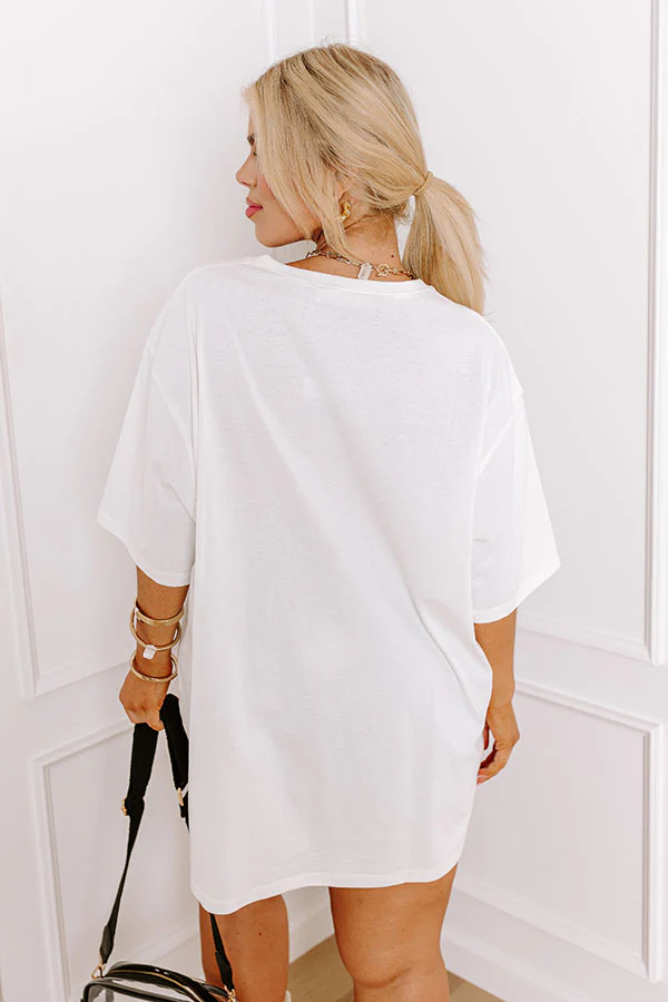 The Final Touch Down Sequin Oversized Tee in White Curves - Image 4