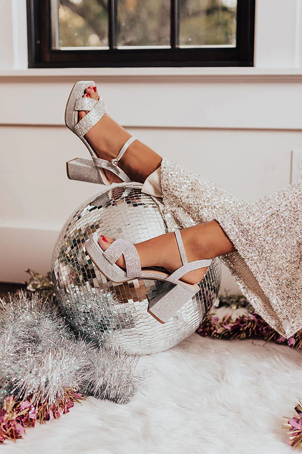 The Forma Rhinestone Heel In Silver