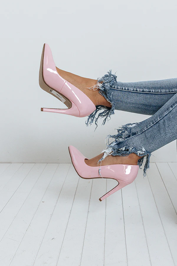 The Galilea Patent Heel In Pink - Image 7
