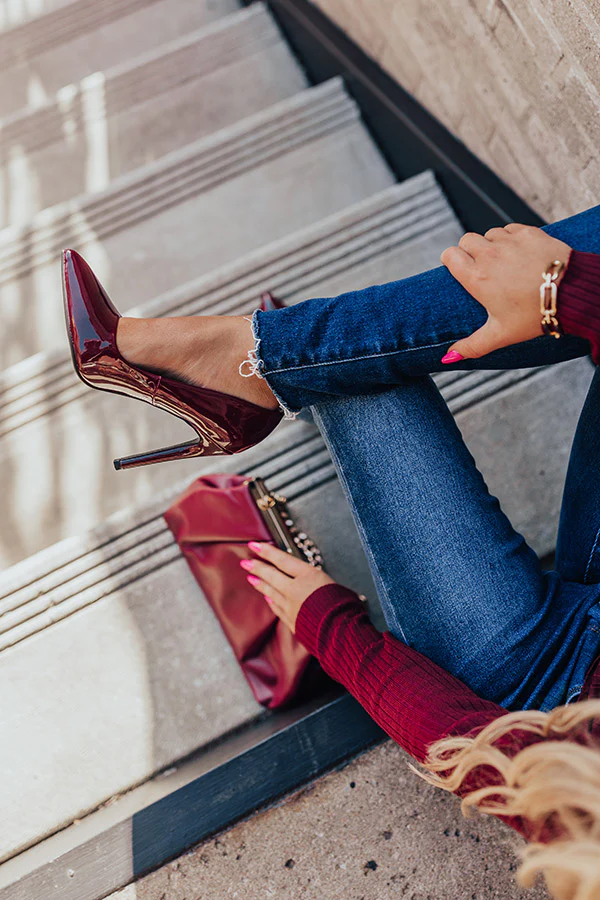 The Galilea Patent Heel In Windsor Wine - Image 2