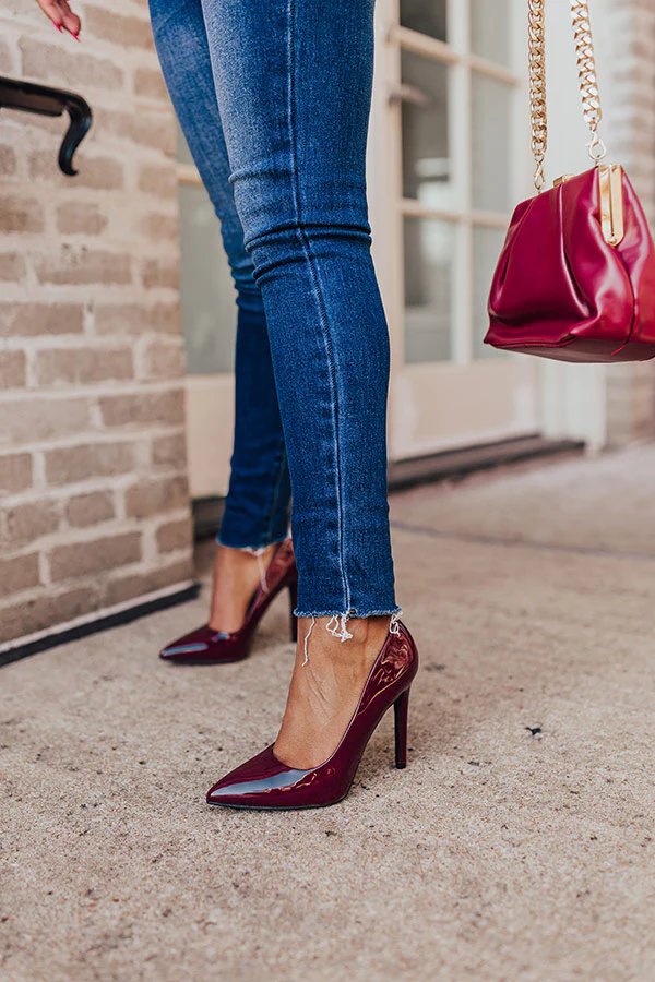 The Galilea Patent Heel In Windsor Wine - Image 3